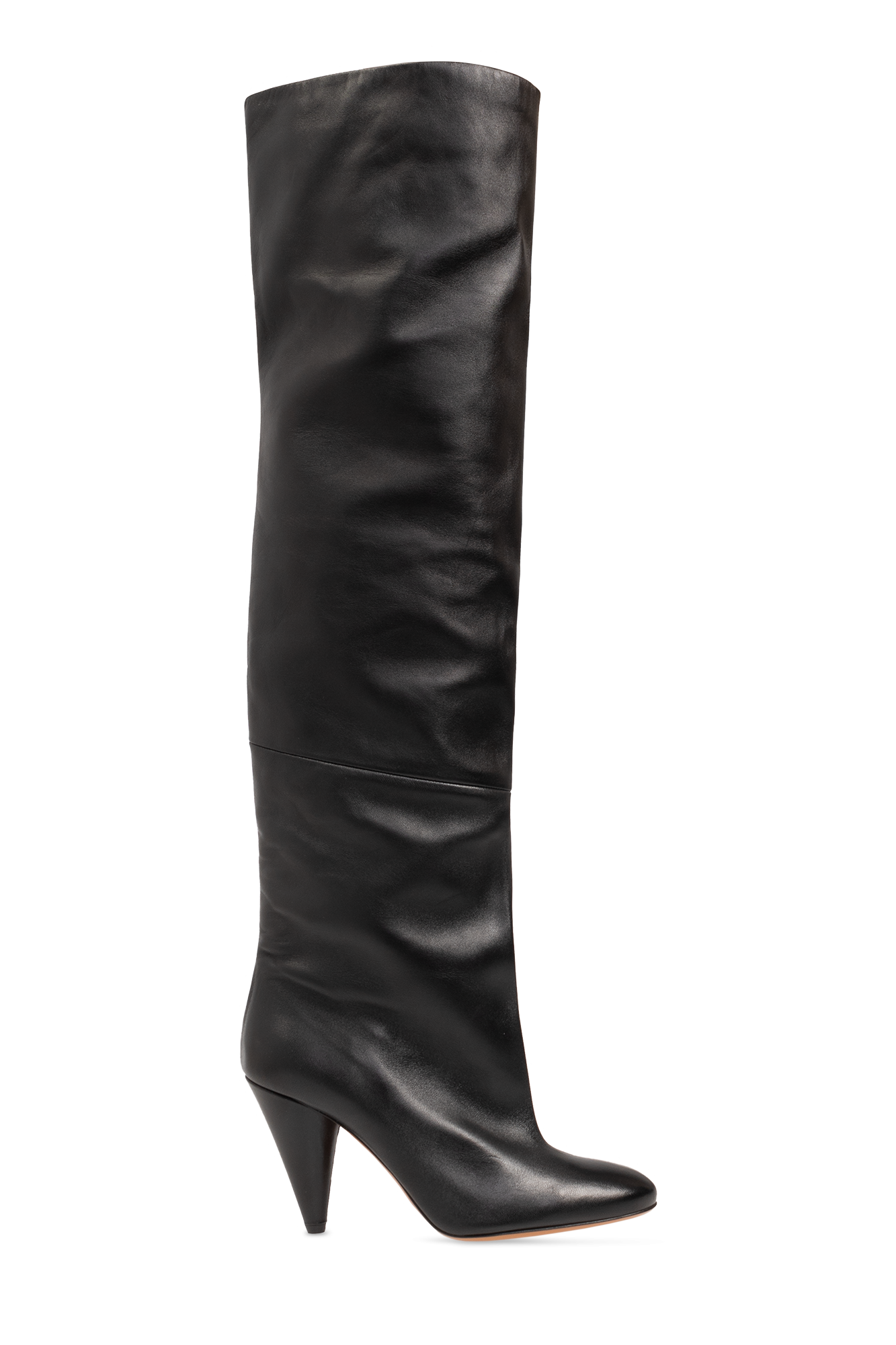 Black Leather heeled knee high boots Proenza Schouler Vitkac GB